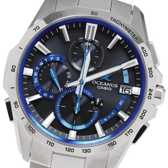 Casio Accessories - CASIO Oceanus Manta Date Solar Powered Radio Men's Watch_861913